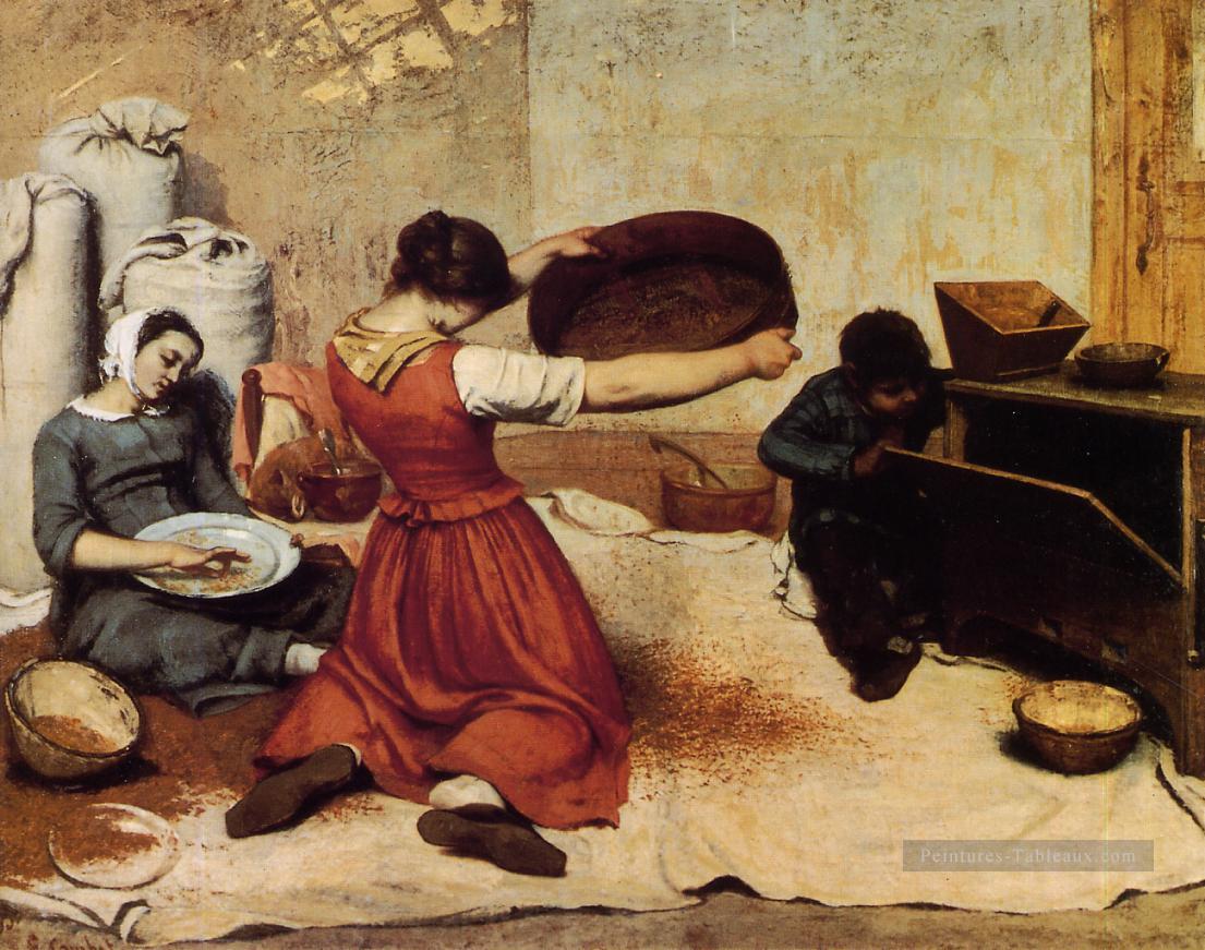 Les tamis à grain Réaliste réalisme peintre Gustave Courbet Peintures à l'huile